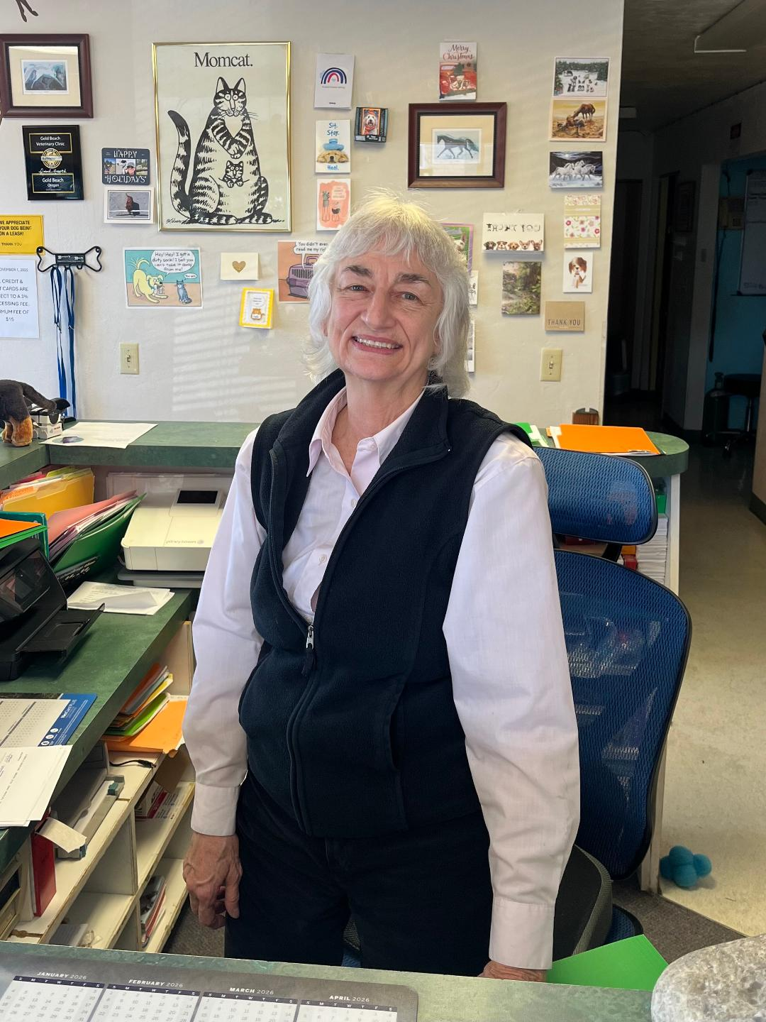 Judy Bell : Receptionist at Gold Beach Veterinary Clinic